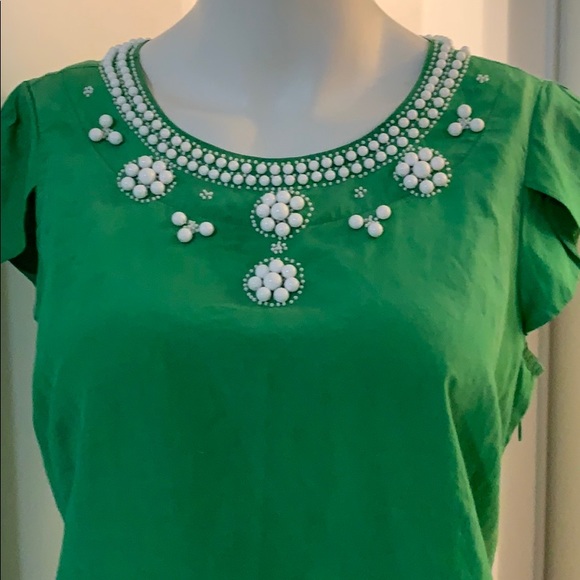 Banana Republic silk blend top with beads - Picture 2 of 11